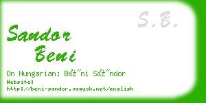 sandor beni business card